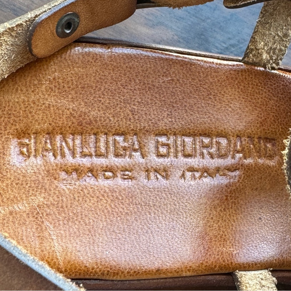 Gianluca Giordano Platform Wedge Open Toe Sandals Circular Hippie Boho Sz 6.5 - Picture 5 of 6